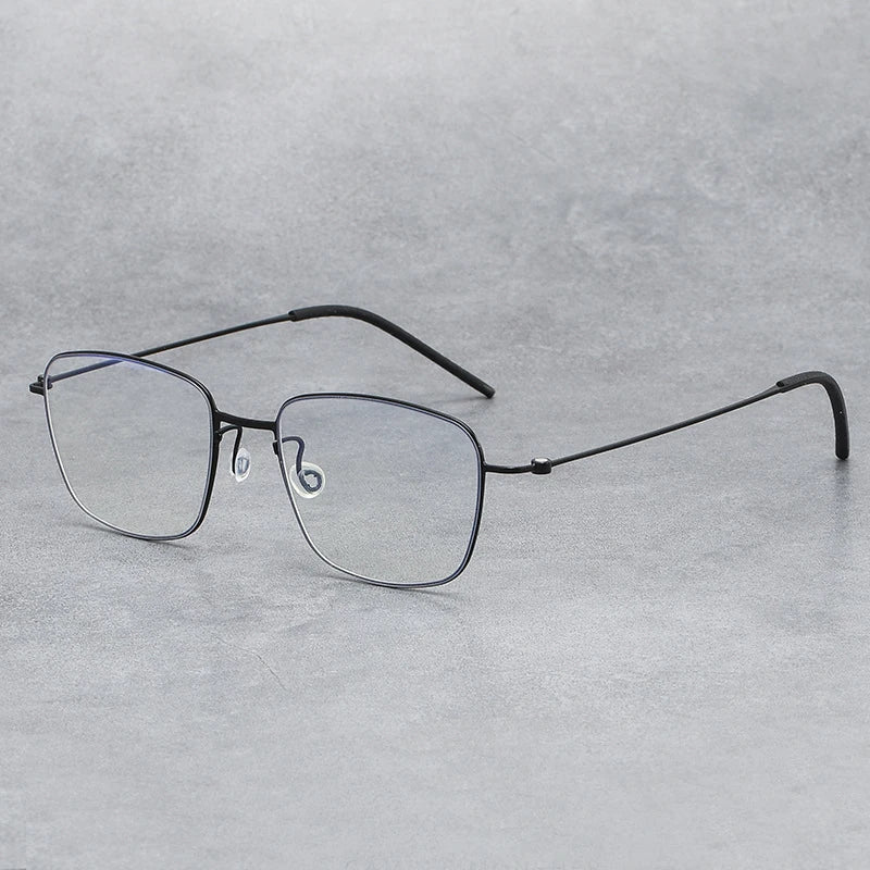 Stylish Black Titanium Square Screwless Eyeglasses for Women - Lightweight & Durable Full Rim Frames (Model 45530) | Perfect for Office, Reading & Everyday Fashion