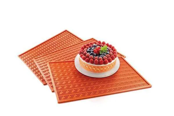 Premium Silicone Baking Mat with Greek Key Relief Design - Non-Stick, Heat-Resistant for Cookies, Pastries, and Candy Making - Perfect for Home Bakers and Professional Kitchens