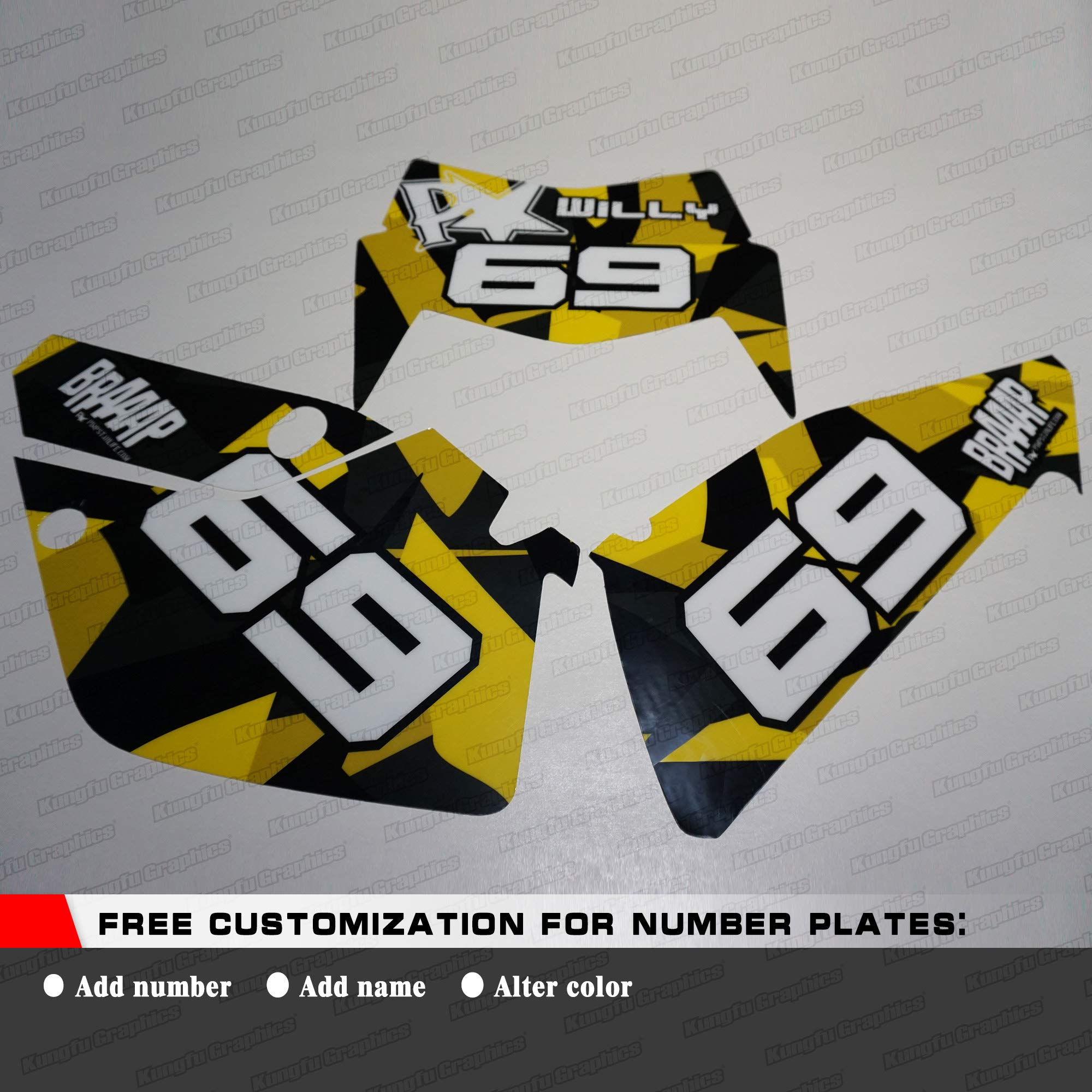 Custom Kungfu Graphics Decal Kit for 2007-2008 Kawasaki KXF250 KX250F Dirt Bike - KW2F0608003-KO - Perfect for Motocross Racing & Off-Road Adventures