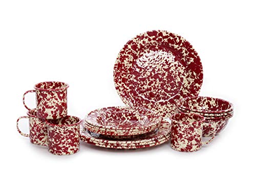 Burgundy/Cream Splatter