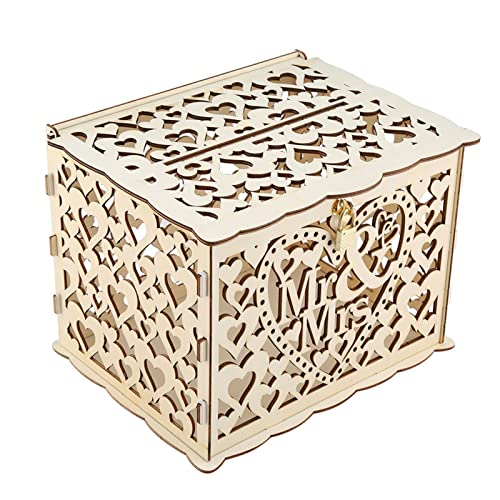 Elegant Wedding Card Box with Lock & Key - DIY Money Gift Holder for Weddings, Anniversaries & Special Events | Perfect for Reception Decor & Gift Collection