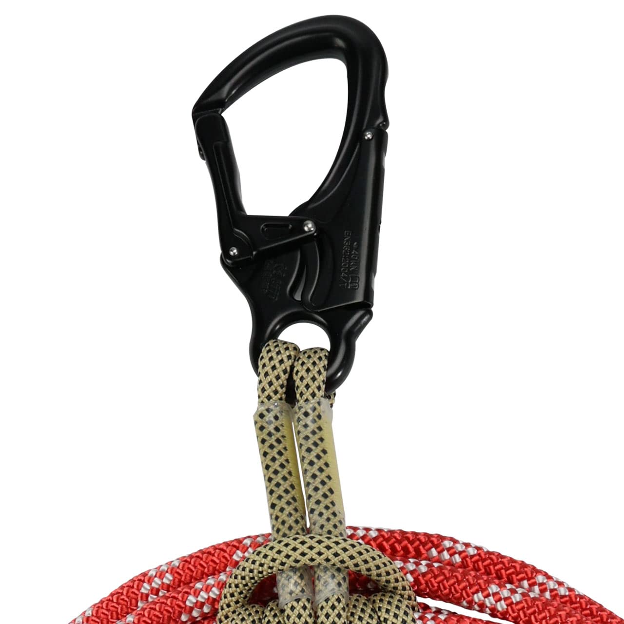 **2-in-1 Prusik Positioning Lanyard for Climbing & Fall Protection - 1/2 Inch Static Kernmantle Rope, 10 ft Length, 5,400 lb MBS - 3 Aluminum Swivel Safety Snaps - Ideal for Rock Climbing, Tree Work & Rescue Operations**