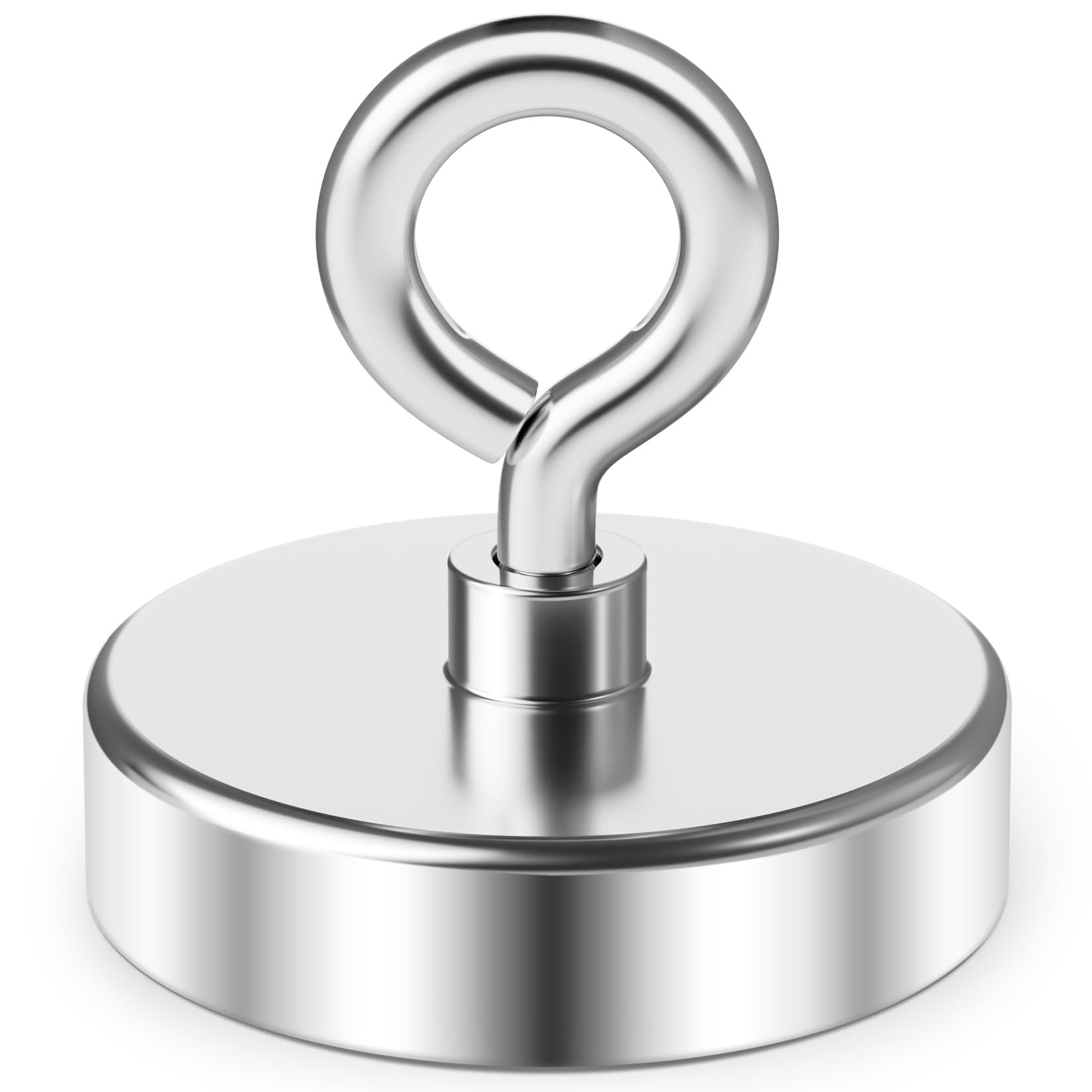 Grtard Super Strong Neodymium Fishing Magnet 300 lbs (136 KG) Pulling Force - Rare Earth Magnet with Countersunk Hole Eyebolt - 1.97 inch (50mm) Diameter for River Treasure Hunting, Magnetic Fishing & Metal Retrieval - Perfect for Underwater Search, Salvage Operations & DIY Projects