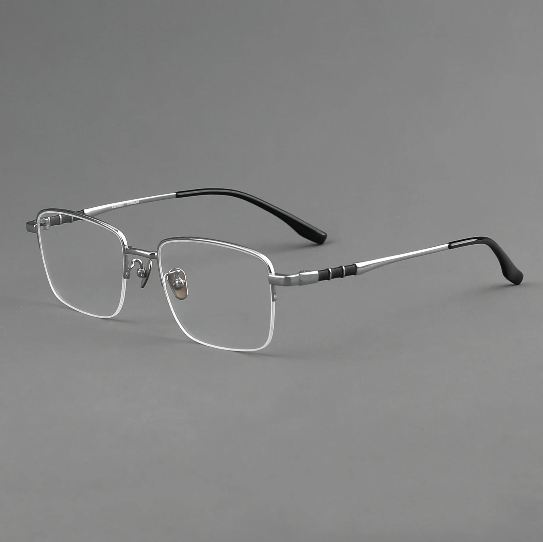 Aror Men's Semi-Rimless Square Titanium Eyeglasses Frame 10189 - Lightweight & Durable for Work, Reading & Everyday Use