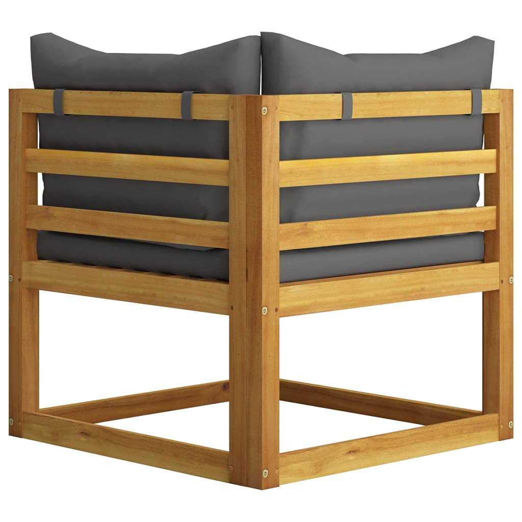 8-Piece Patio Furniture Sectional Set - Outdoor Garden Lounge Sofa with Cushions, Coffee Table, Armchair & Footrest - Durable Acacia Wood Backyard Conversation Set for Poolside, Deck or Terrace Relaxation