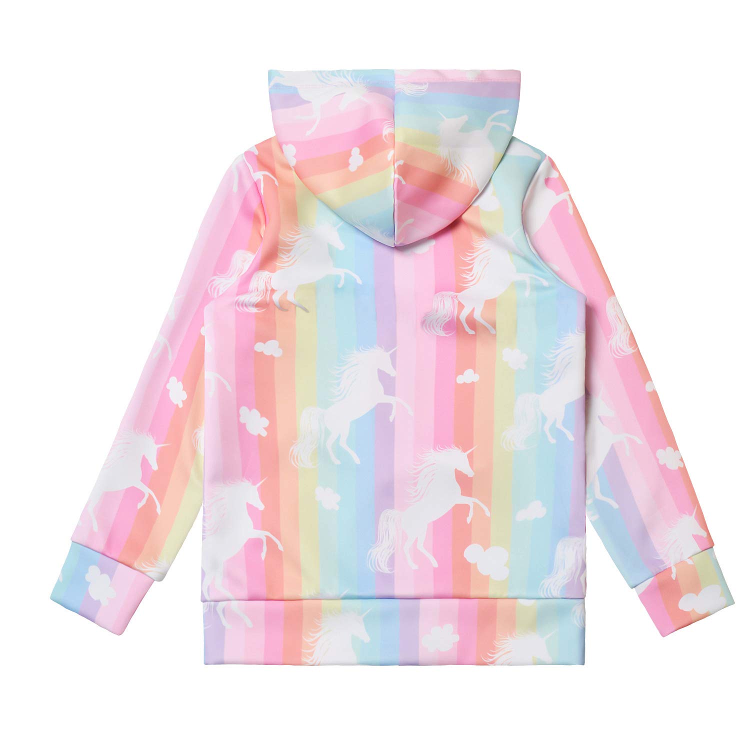 Girls Unicorn Zip Up Hoodie with Pockets - Cute Pullover Sweatshirt for Kids | Perfect for School, Playdates & Outdoor Adventures