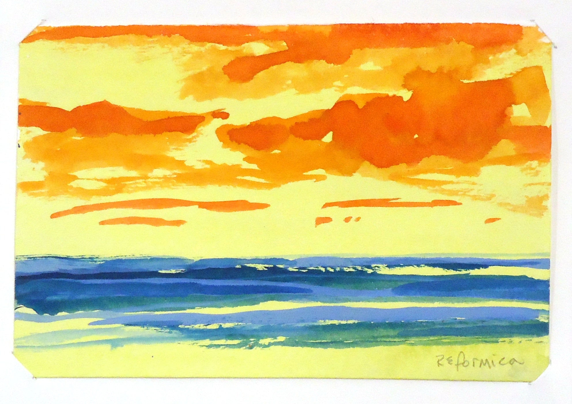 Ruth Formica Mixed Media Ocean Painting Notecard - Handmade Artwork for Home Decor, Gifts & Office Stationery | Perfect for Beach Lovers & Coastal Theme Decorations