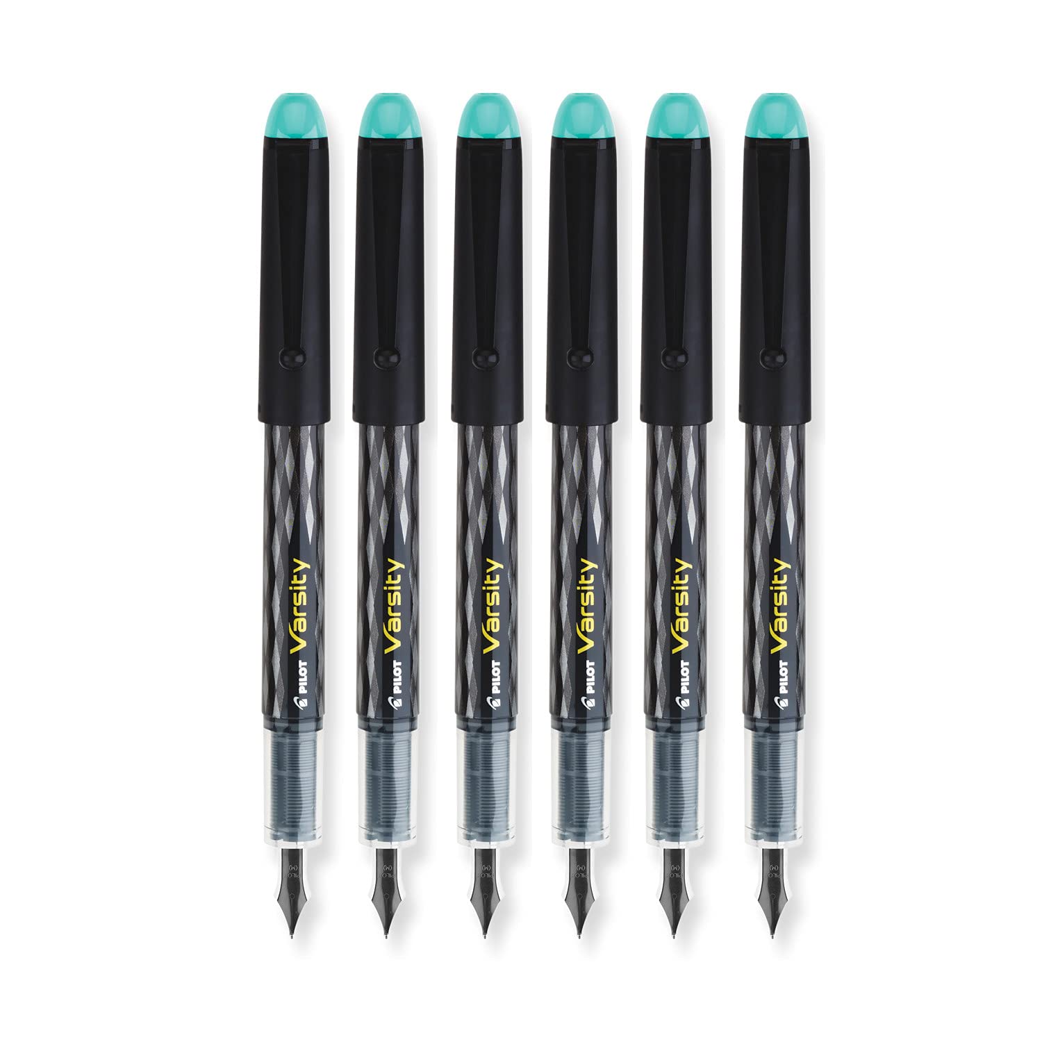 Pilot Varsity Disposable Fountain Pens with Green Ink - 6-Pack (90066) for Writing, Journaling & Note Taking - Smooth Writing Experience for Students & Professionals