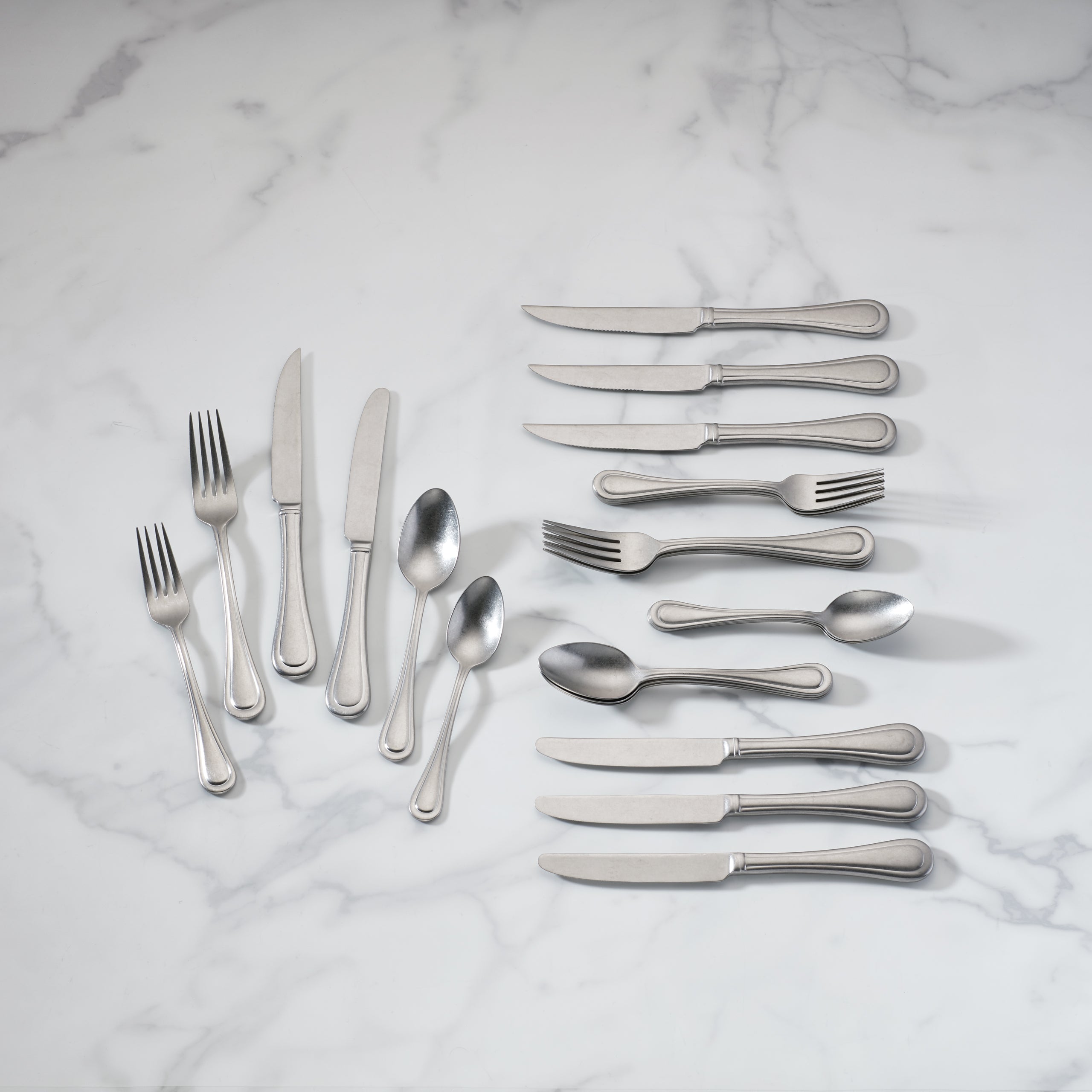 Premium Textured Neutrals 24-Piece Flatware Set - Stainless Steel Silverware for Everyday Dining & Entertaining - Perfect for Dinner Parties, Family Meals & Special Occasions