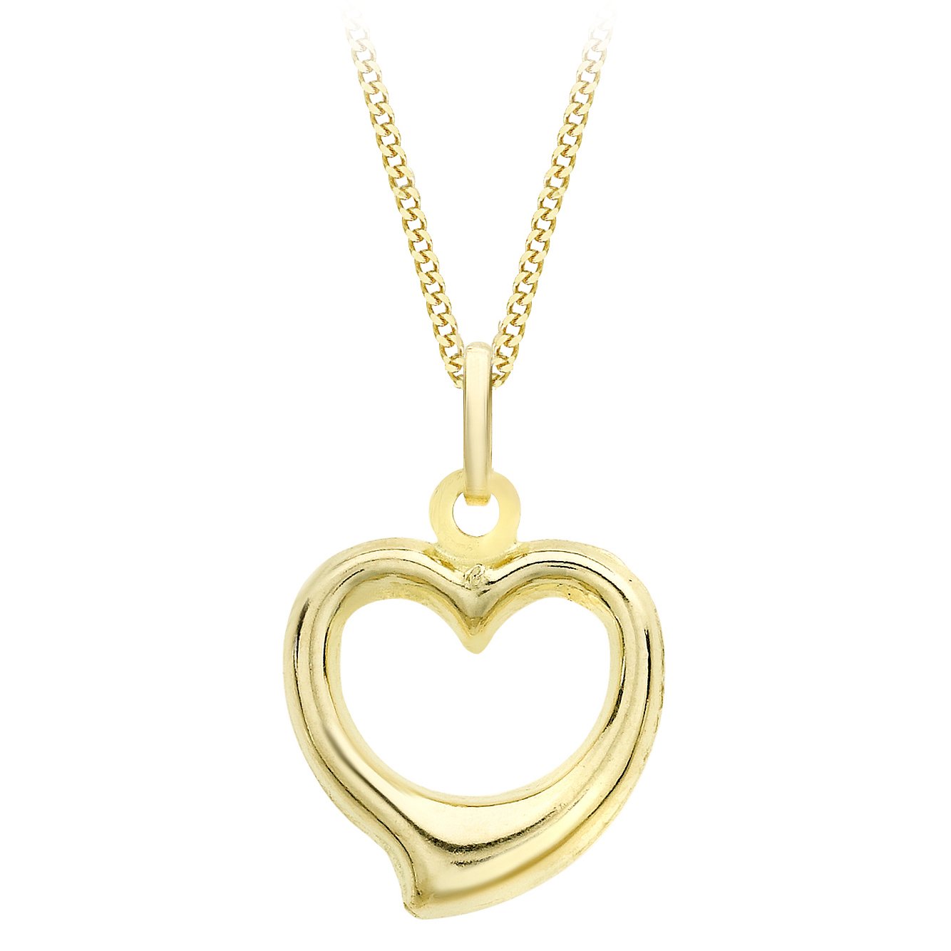 Carissima 9K Yellow Gold Heart Pendant Necklace for Women - 12x14mm Elegant Heart Charm on 9K Gold Chain - Perfect for Valentine's Day, Anniversary & Romantic Gifts