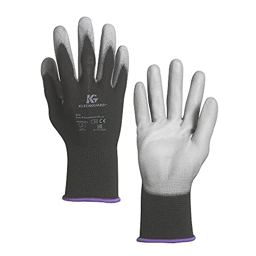KLEENGUARD G40 Polyurethane Coated Work Gloves - Size 9.0 Large, High Dexterity Safety Gloves, Grey Industrial Gloves (12 Pairs/Bag, 5 Bags/Case - 60 Pairs Total) - Perfect for Construction, Automotive Repair & Heavy Duty Work