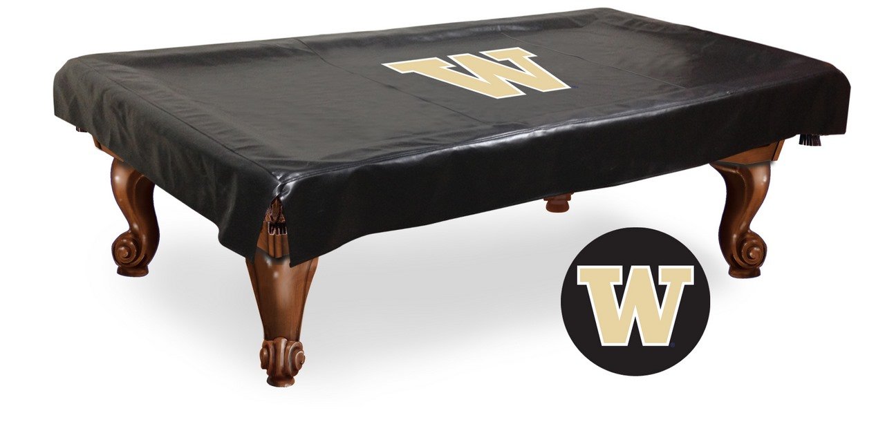 NCAA Washington Huskies Billiard Table Cover - Officially Licensed Pool Table Protector for Game Room & Sports Bar Decor