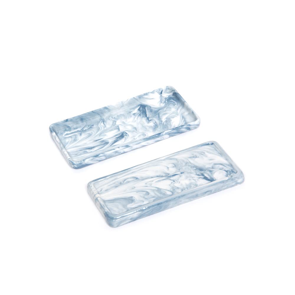 Ceramic Marble Bathroom Vanity Tray - Elegant Countertop Organizer for Perfume, Soap, Candles & Jewelry | Perfect for Bathroom, Kitchen & Vanity Decor