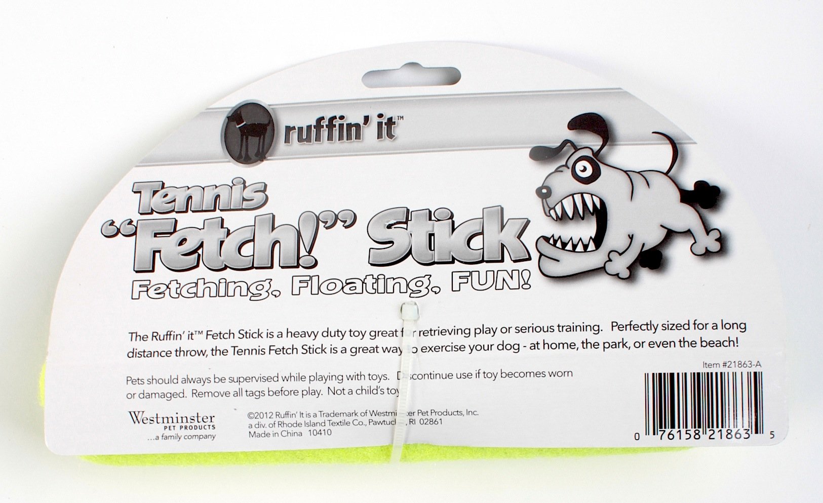 RUFFIN' IT Tennis Fetch Stick Dog Toy - Durable Chew Toy for Large & Small Dogs, Interactive Play & Outdoor Training - Perfect for Fetch, Training, and Backyard Fun
