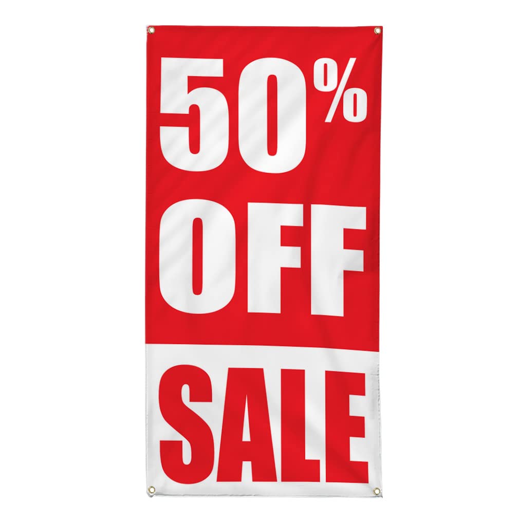 Custom Vertical Vinyl Banner - Weatherproof Outdoor Business Sign with 8 Grommets (96x48 Inches) | Multiple Sizes Available | 50% Off | Perfect for Storefronts, Trade Shows & Industrial Yard Advertising