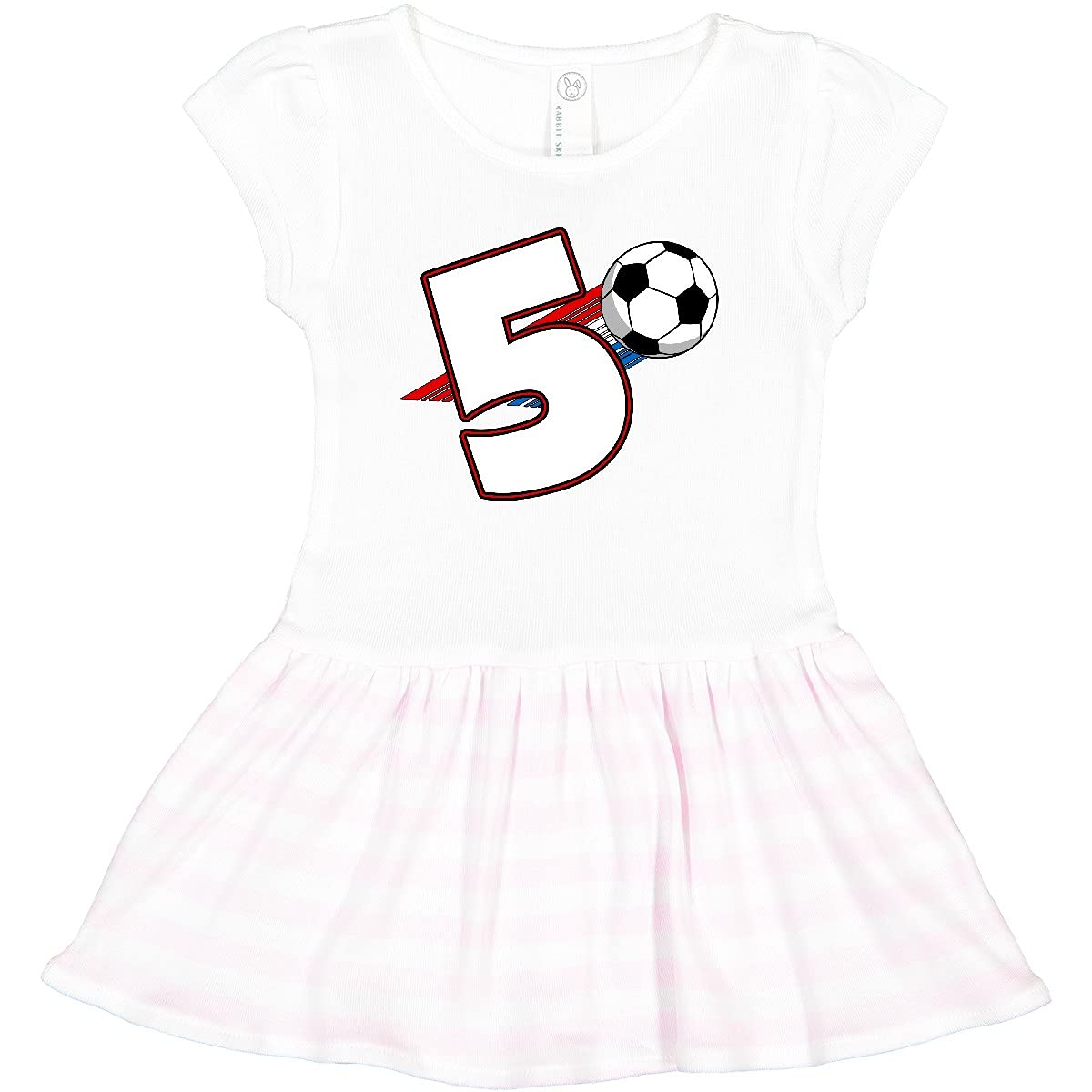 Inktastic Fifth Birthday Soccer Toddler Dress - Cute Girls Soccer Outfit for 5th Birthday Party & Sports Day | Perfect Gift for 5 Year Old Soccer Fans
