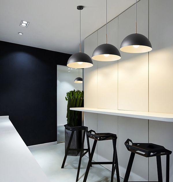 Modern LED Semi-Sphere Pendant Light - Scandinavian Style Ceiling Lamp for Living Room, Bedroom & Dining Room - Energy Efficient Home Decor Lighting