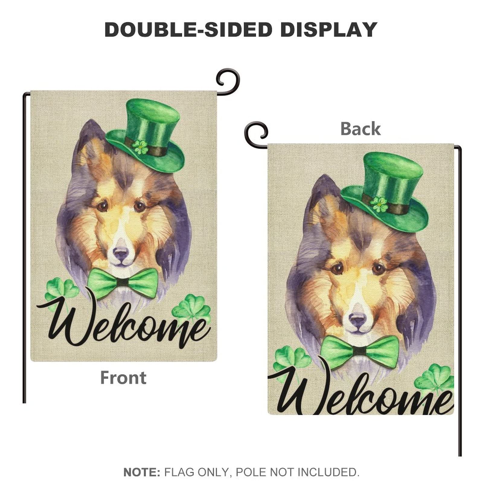 St. Patrick's Day German Shepherd Garden Flag - Irish Themed Yard Decor for Farmhouse, Outdoor & Indoor Use - Perfect for Holiday Celebrations, Patio, Lawn & Home Decoration