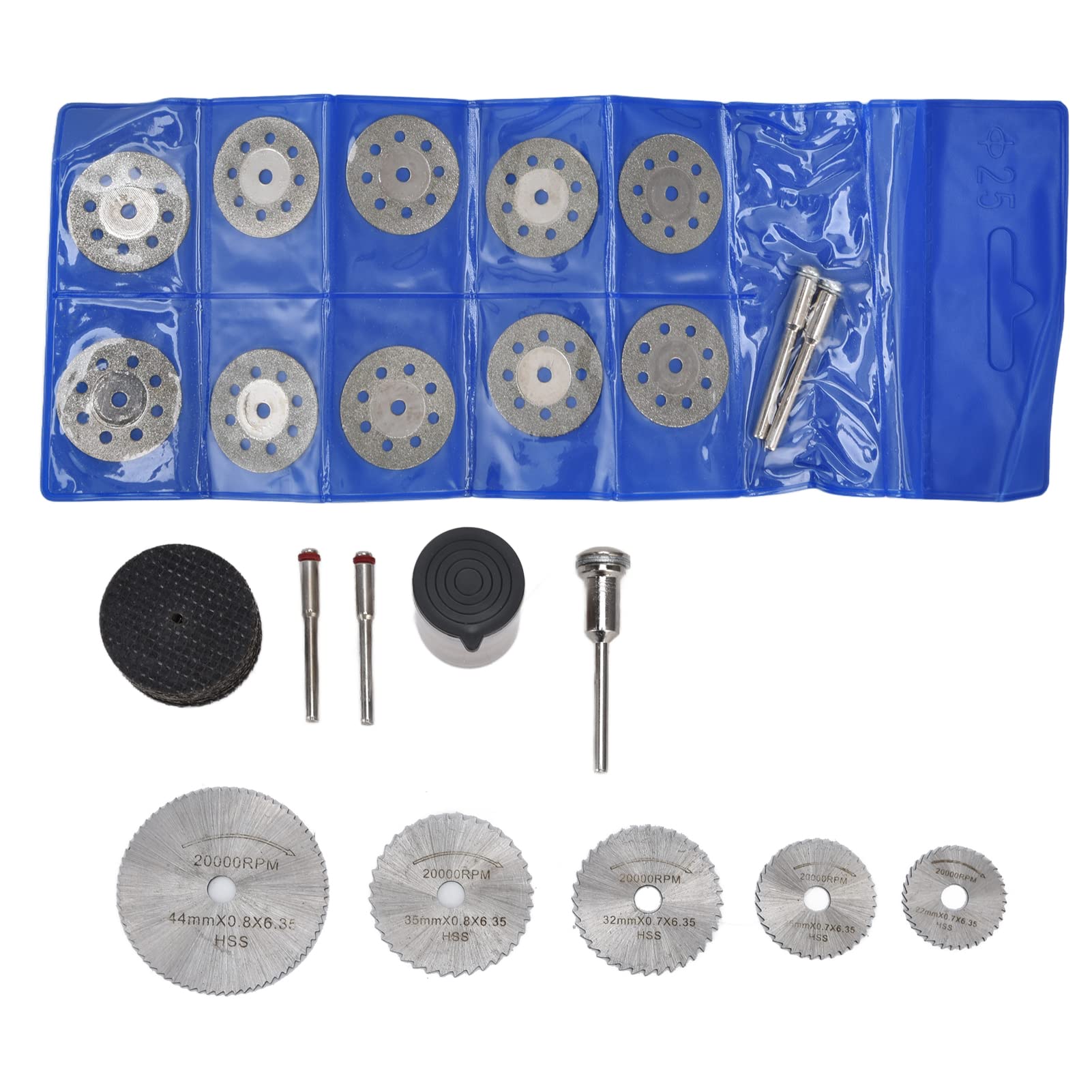 60Pcs Cutting Discs for Woodworking - Rotary Tool Blades & Mandrel