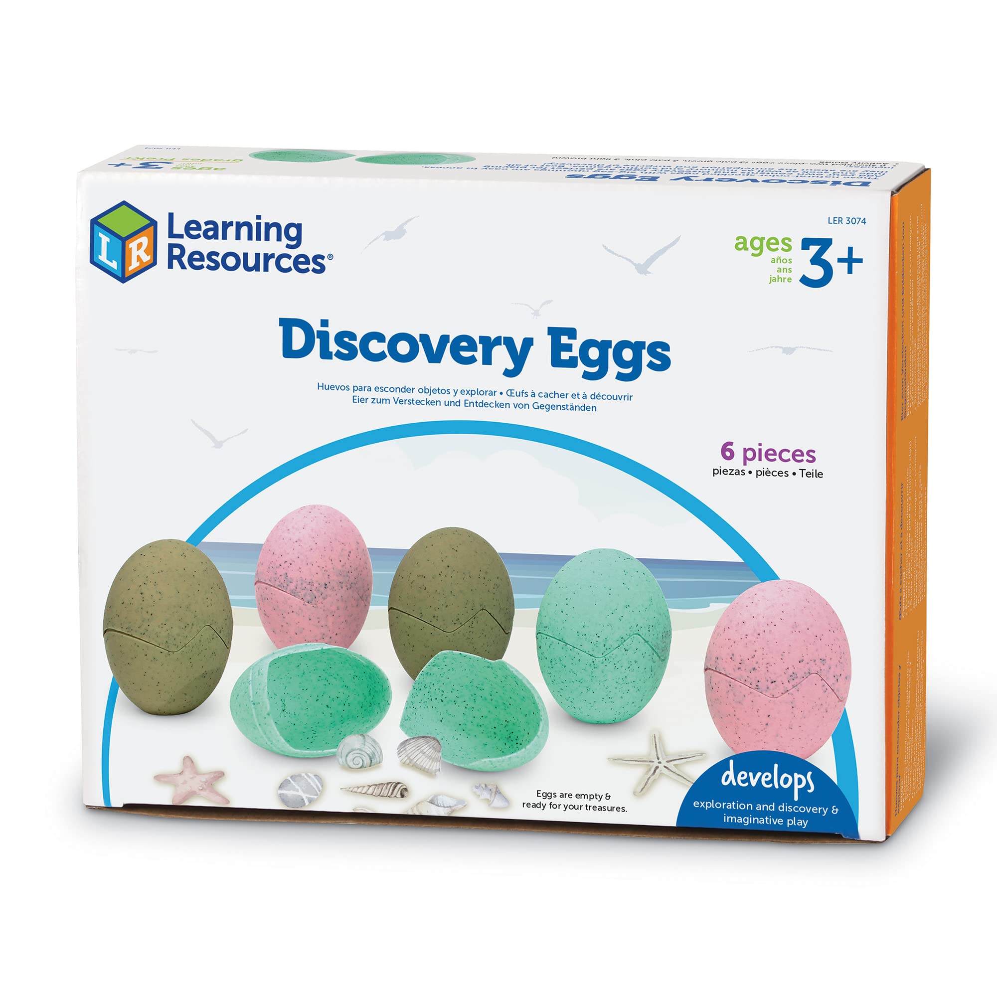 Learning Resources Discovery Eggs - 6 Piece Toddler Educational Toys for Preschool Science Exploration, Ages 3+ | STEM Learning Activities for Kids, Classroom & Home Use