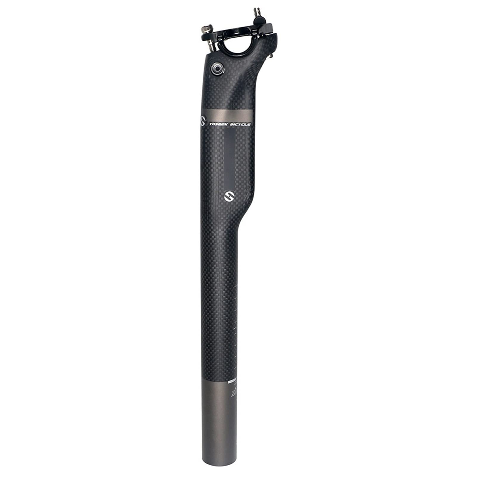 KBBKIC Carbon Fiber Bike Seatpost - Lightweight MTB/Road Bike Seat Post with Adjustable Offset, 27.2x350mm Matte Finish for Mountain, Road & BMX Bicycles | Perfect for Racing, Commuting & Trail Riding
