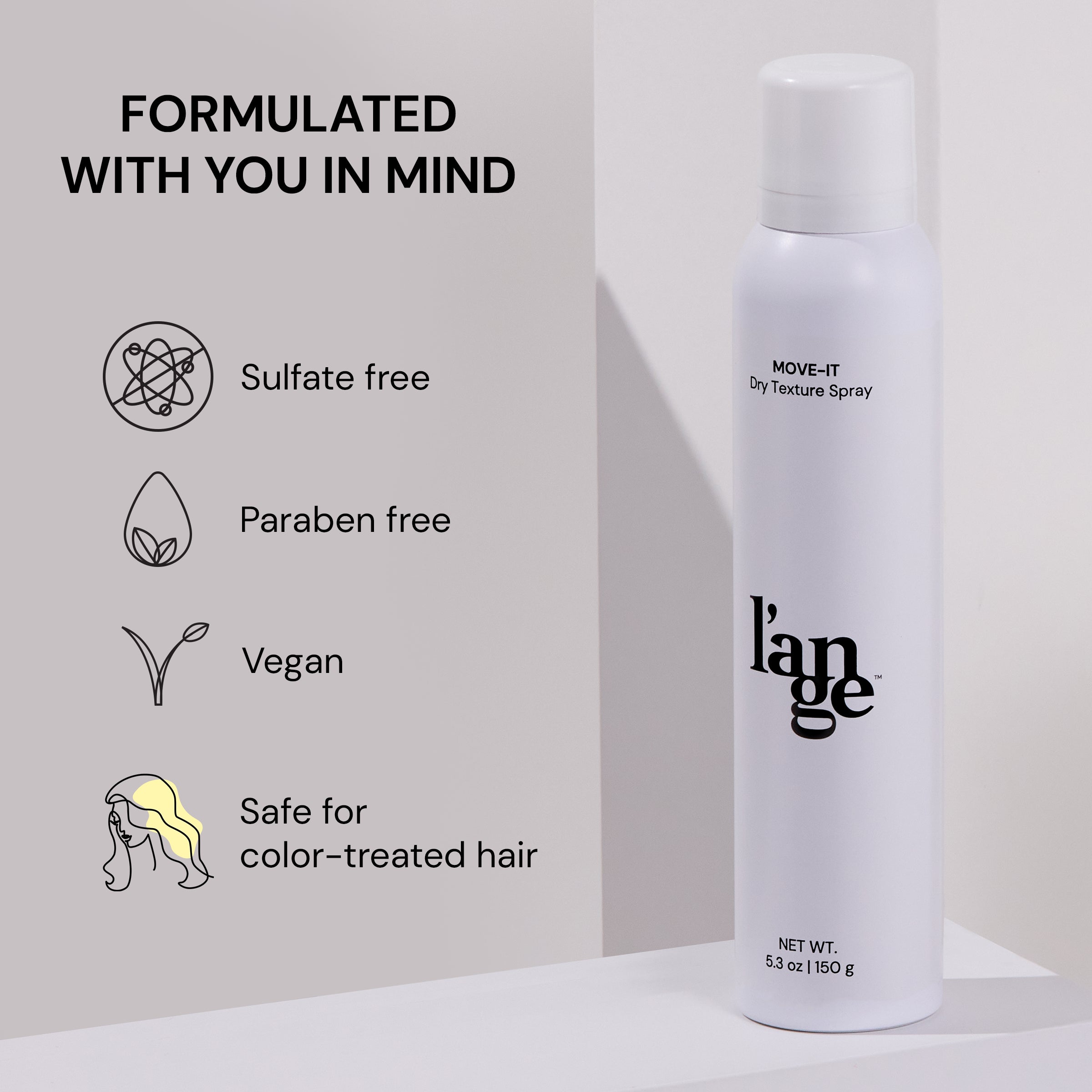 Move It Dry Texture Spray for Voluminous Hair - Lightweight Texturizing Spray for Beachy Waves & Everyday Styling