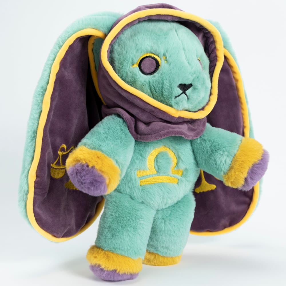Plushie Dreadfuls Libra Rabbit Stuffed Animal - Cute Zodiac Plush Toy for Collectors & Gift Giving | Perfect for Home Decor, Birthday Presents & Astrology Lovers