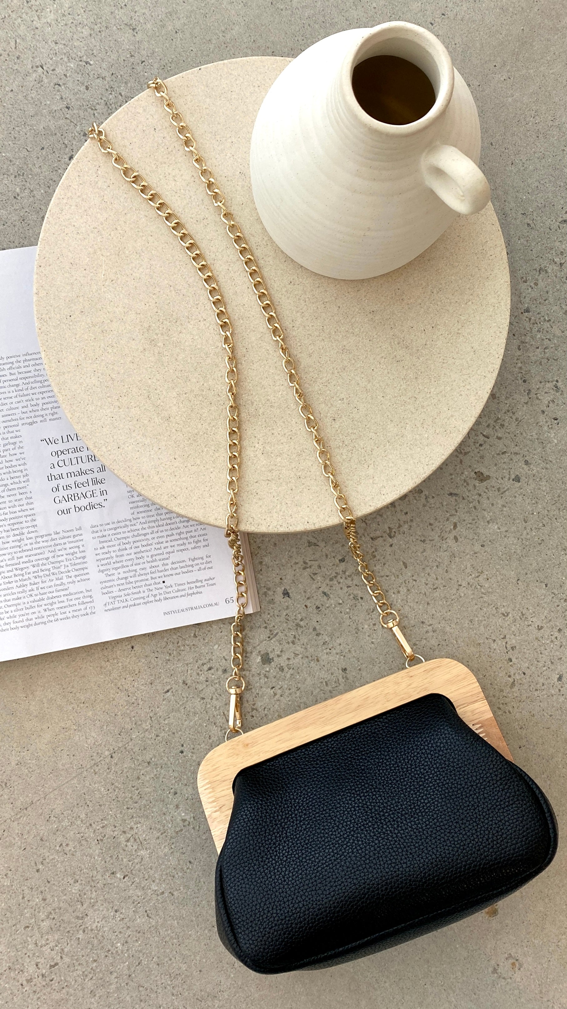 Kimmi Timber Frame Clutch Bag for Women - Stylish Black Leather Crossbody Purse - Perfect for Evening Parties, Date Nights & Special Occasions