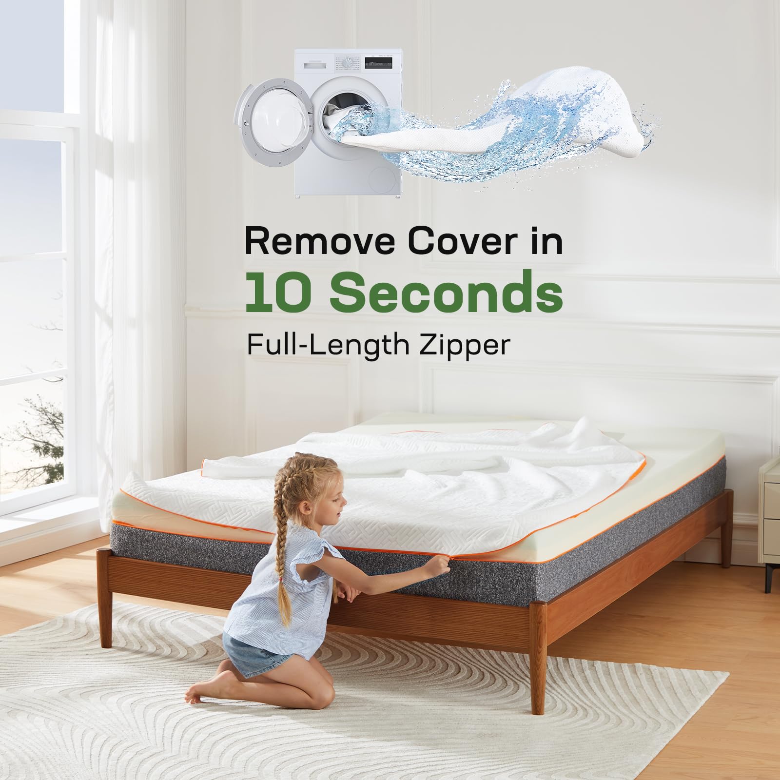 Marsail Twin XL Mattress - 10 Inch Gel Memory Foam Mattress Medium Firm, Pressure Relief & Support, Cooling Breathable Bed in a Box with Removable Zippered Cover - Perfect for Guest Rooms, Dorms & Small Spaces