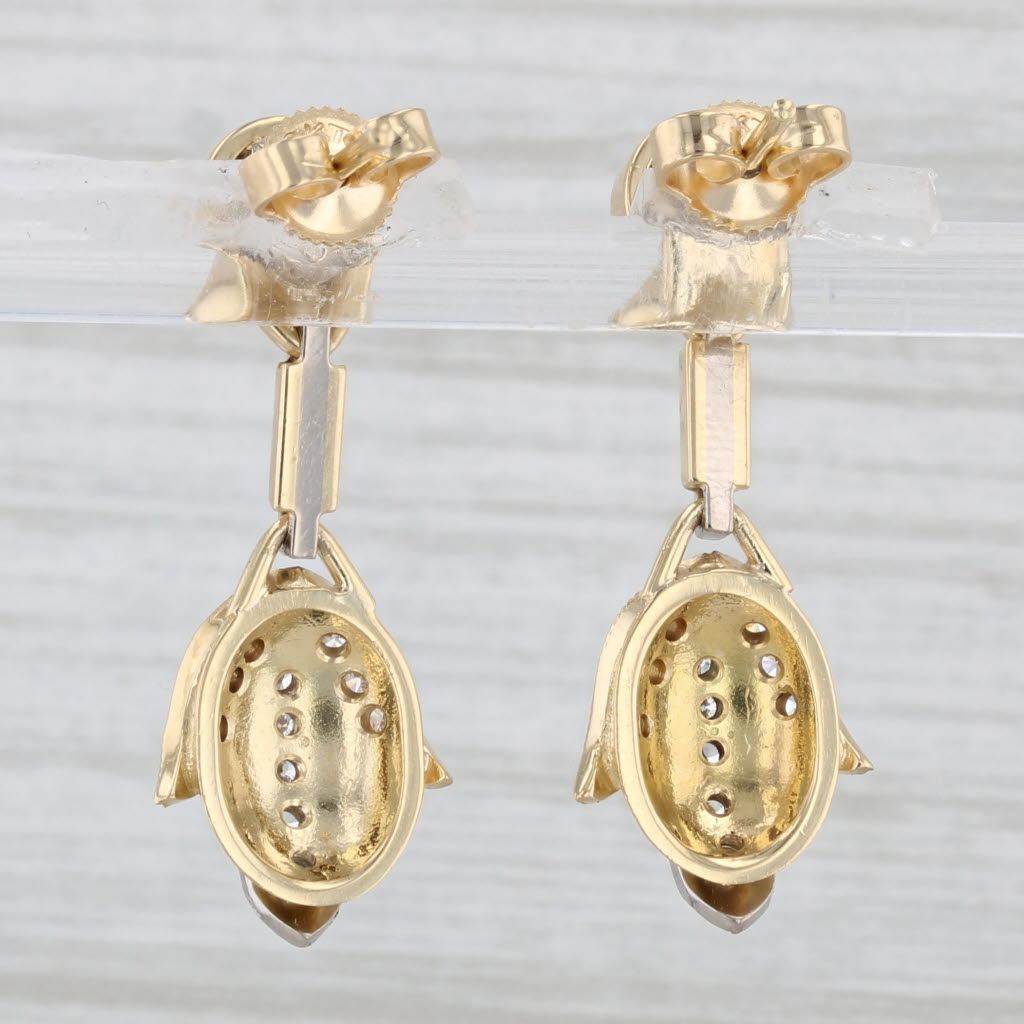 0.65ctw Diamond Drop Earrings in 18k Yellow Gold - Elegant Dangling Earrings for Women, Perfect for Weddings, Parties & Special Occasions