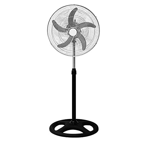 18 Inch High Velocity 5-Blade Industrial Floor Fan - 3-in-1 Stand, Desk & Wall Mount Oscillating Blower for Home, Office & Warehouse Cooling