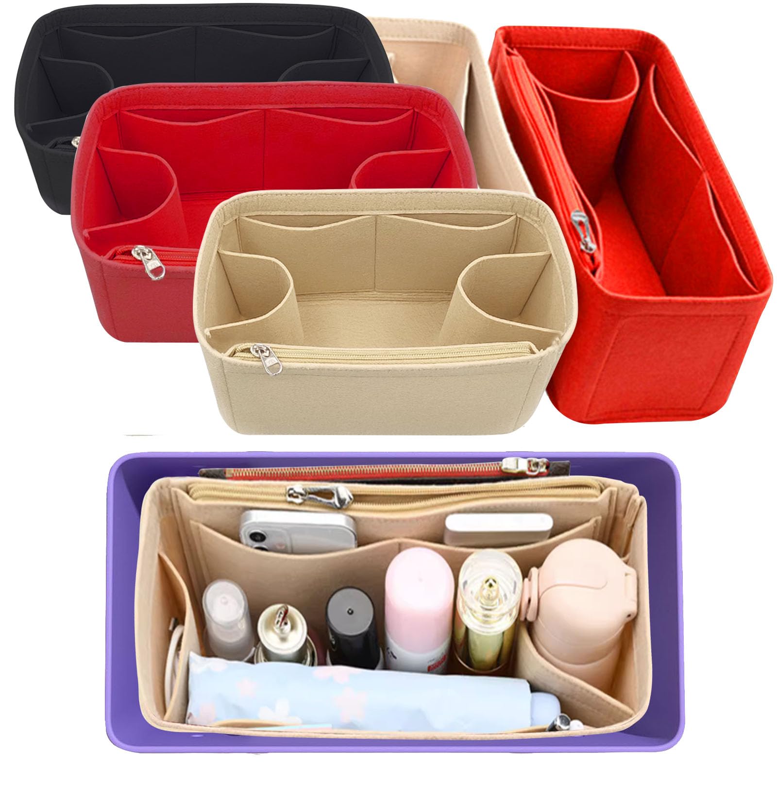 Lckaey Rubber Beach Bag Organizer - Tote Divider Pouch for Bo Bags, Travel & Pool Accessories