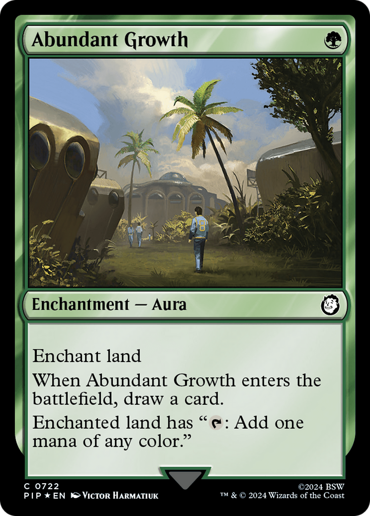 Abundant Growth (Surge Foil) - Fallout MTG Card - Premium Foil Trading Card for Collectors & Players - Perfect for Magic: The Gathering Deck Building & Competitive Gameplay