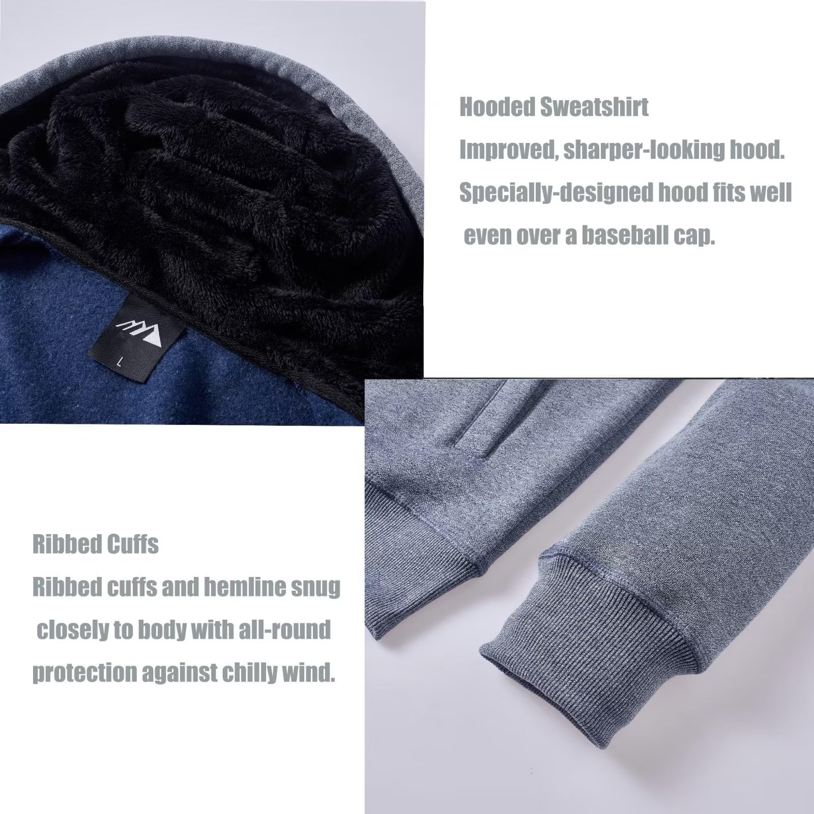 OHSNMAKSL Men's Sherpa Fleece Hoodie - Warm Full Zip Hooded Jacket for Workout, Sports & Outdoor Activities | Cozy Winter Pullover for Casual Wear & Gym