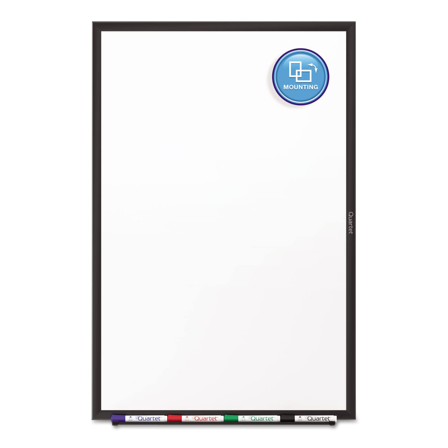 Quartet 5' x 3' Non-Magnetic Dry Erase Whiteboard with Black Aluminum Frame - S535B - Perfect for Offices, Classrooms & Home Use