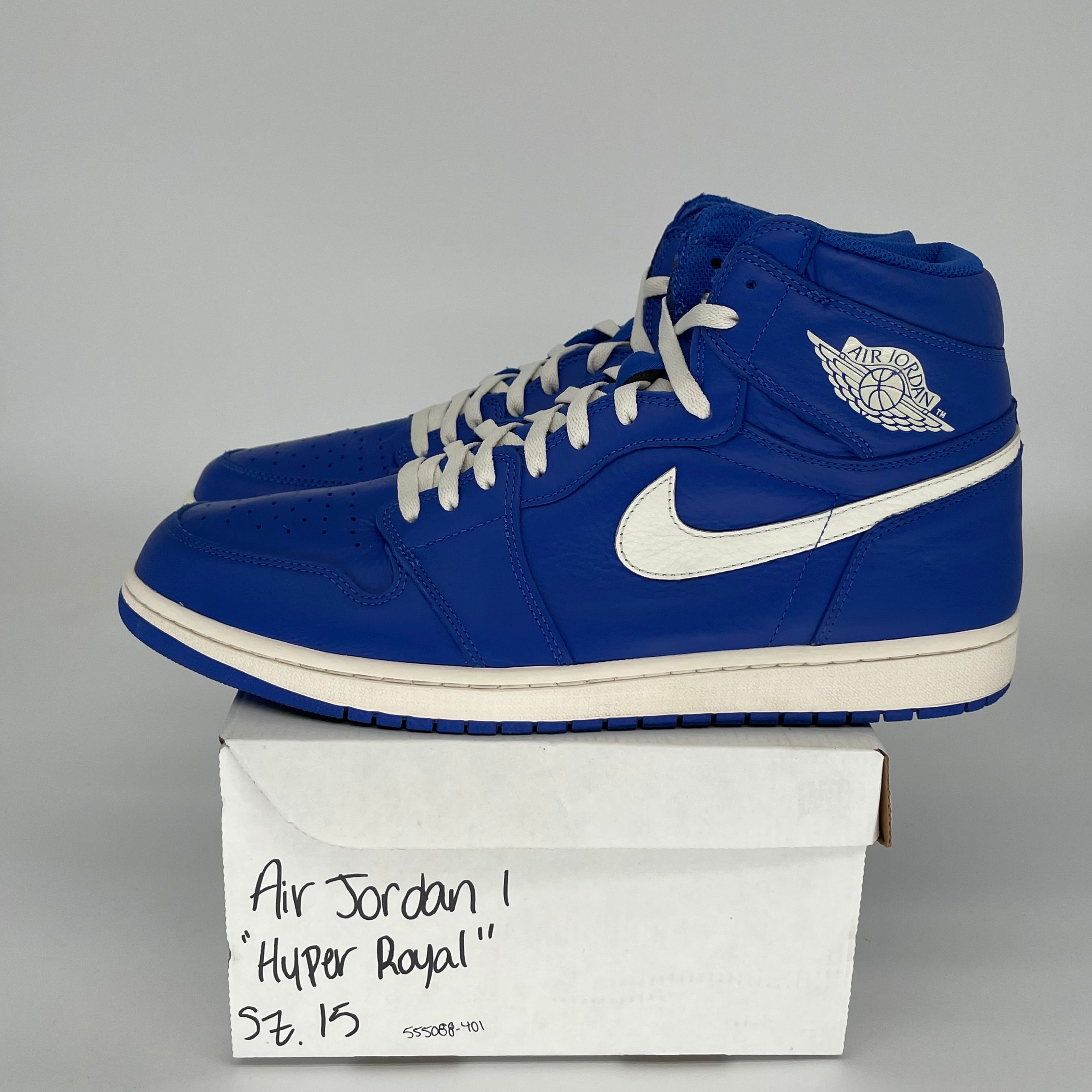 AIR JORDAN 1 HYPER ROYAL Size 15 Men's Basketball Shoes - 555088-401 | High-Top Sneakers for Streetwear & Court Performance