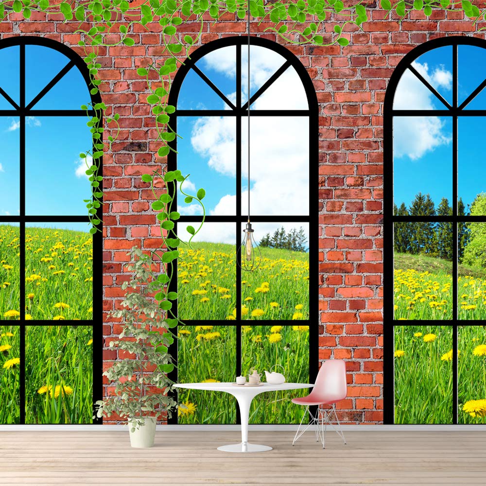 French Window Design Removable Wallpaper - Peel and Stick Wall Murals for Bedroom (66x96 inches) | Easy DIY Home Decor for Living Room, Nursery & Office