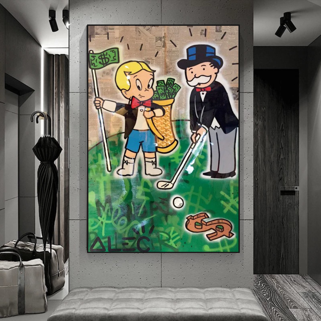 Alec Monopoly Go Yard Golf Canvas Print - Modern Wall Art for Home, Office & Game Room Decor