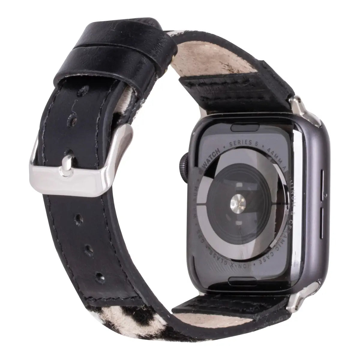 Black Leopard Print Leather Sport Band for Apple Watch - Stylish & Durable Replacement Strap for Workouts, Running & Everyday Wear