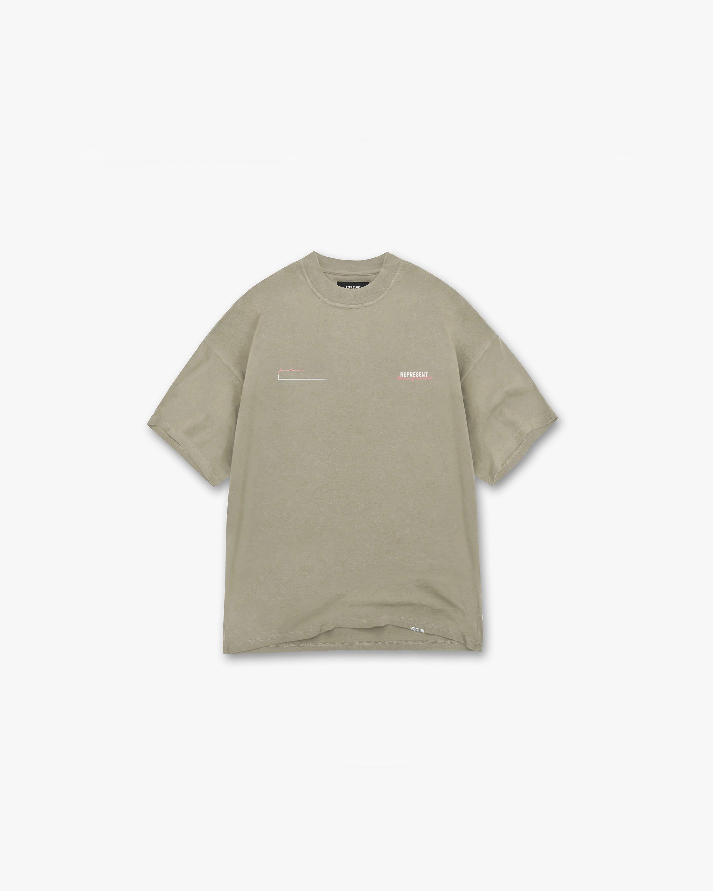 Patron Of The Club T-Shirt - Khaki & Pink Cotton Graphic Tee for Men | Casual Streetwear & Night Out Style