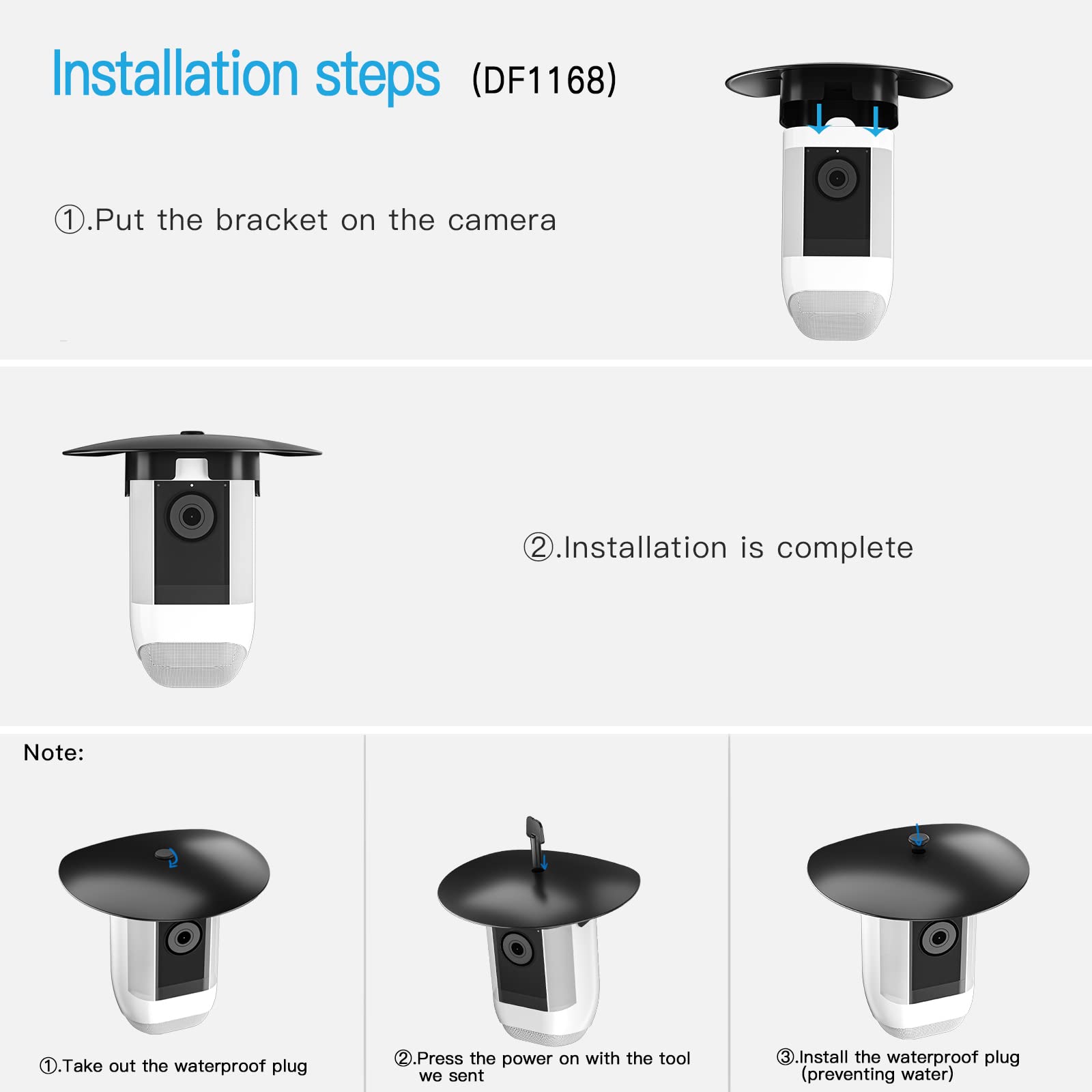 HOLACA Sun Rain Shade Camera Cover for Spotlight Camera Pro - UV Resistant Protective Shield - Easy Installation for Outdoor Photography & Surveillance
