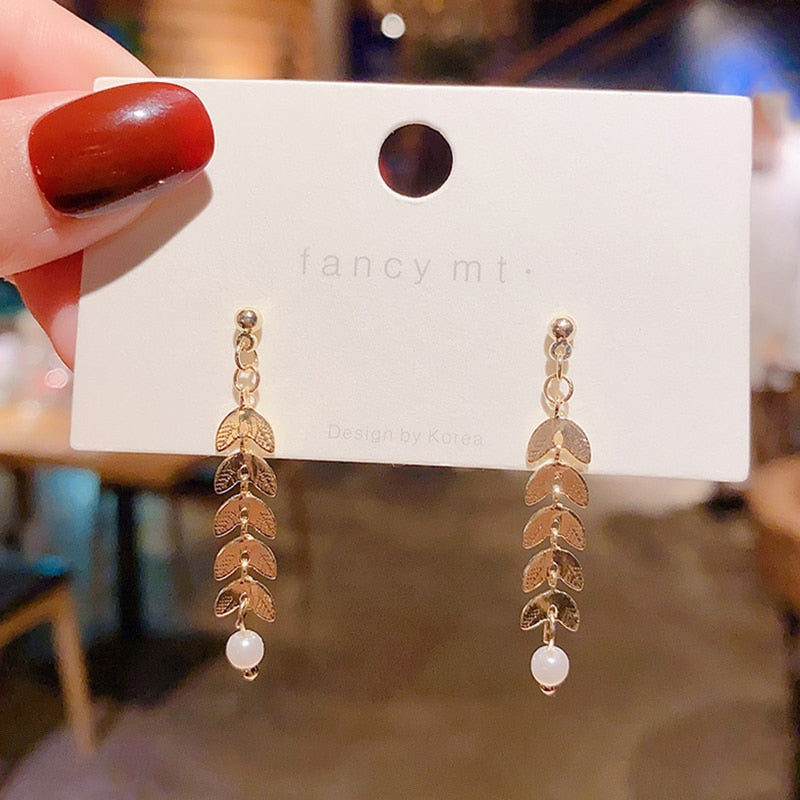 Elegant Women's Long Pearl Tassel Drop Earrings - Perfect for Weddings, Parties & Special Occasions