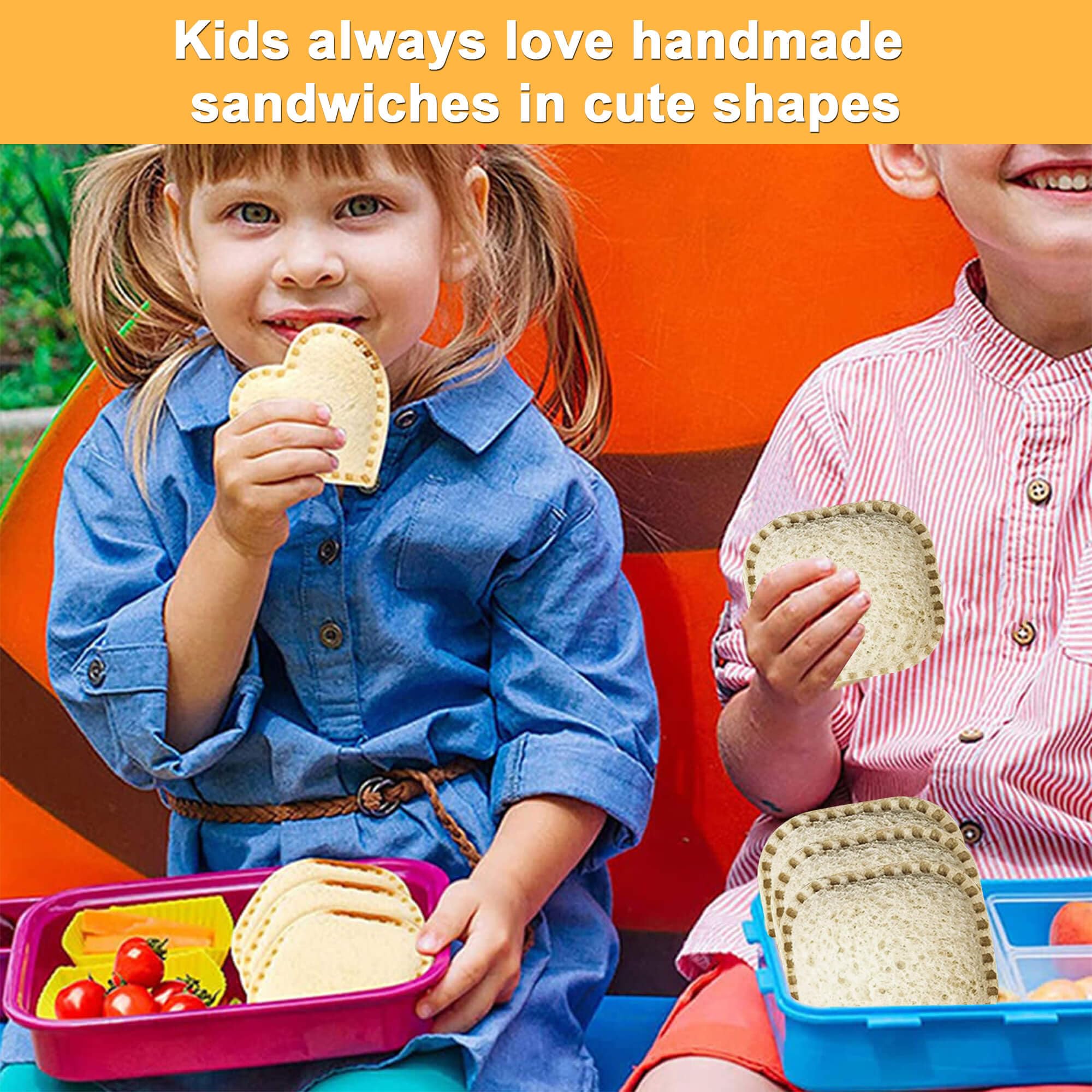 2-in-1 Sandwich Cutter and Sealer for Kids - Uncrustables Maker, Fun Lunchables Tool, Square Pocket Sandwich Cutter - Perfect for School Lunches, Picnics & Family Snacks
