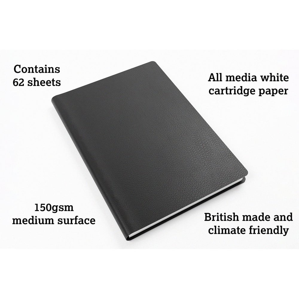 Artgecko Premium A5 Sketch Journal - 124 Pages (62 Sheets) 150gsm White Paper for Artists, Drawing & Watercolor - Perfect Sketchbook for Travel, Studio & Classroom Use
