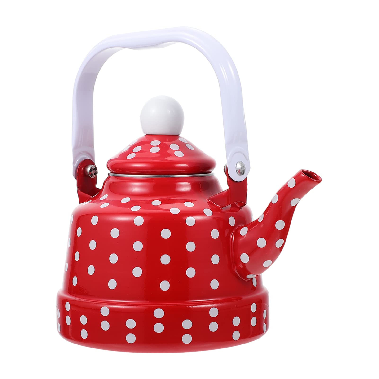 Japanese Enamel Stovetop Tea Kettle - 1L Red Cast Iron Teapot for Boiling Water | Perfect for Indoor Kitchen Use, Outdoor Camping, Hiking & Backpacking | Durable Tea Brewing Pot for Home & Travel