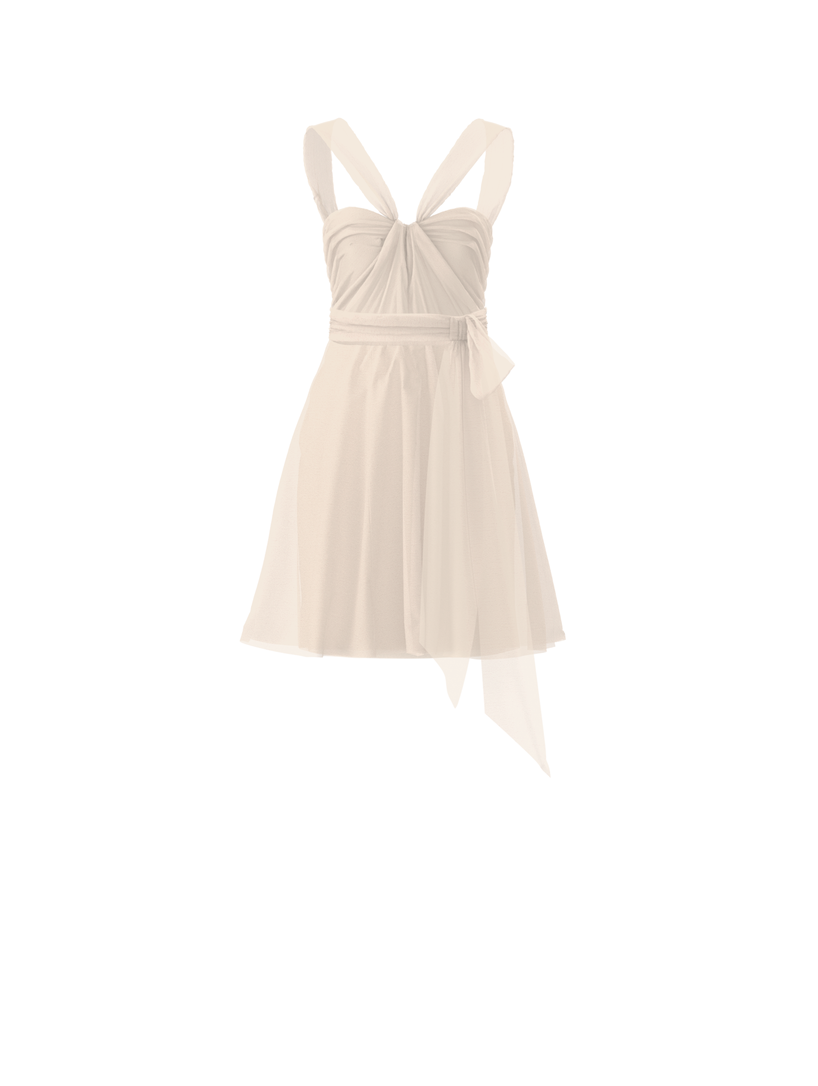 Cerisa Bodice & Carla Skirt Set with Sash Belt in Cream - Perfect for Weddings, Prom, and Formal Events