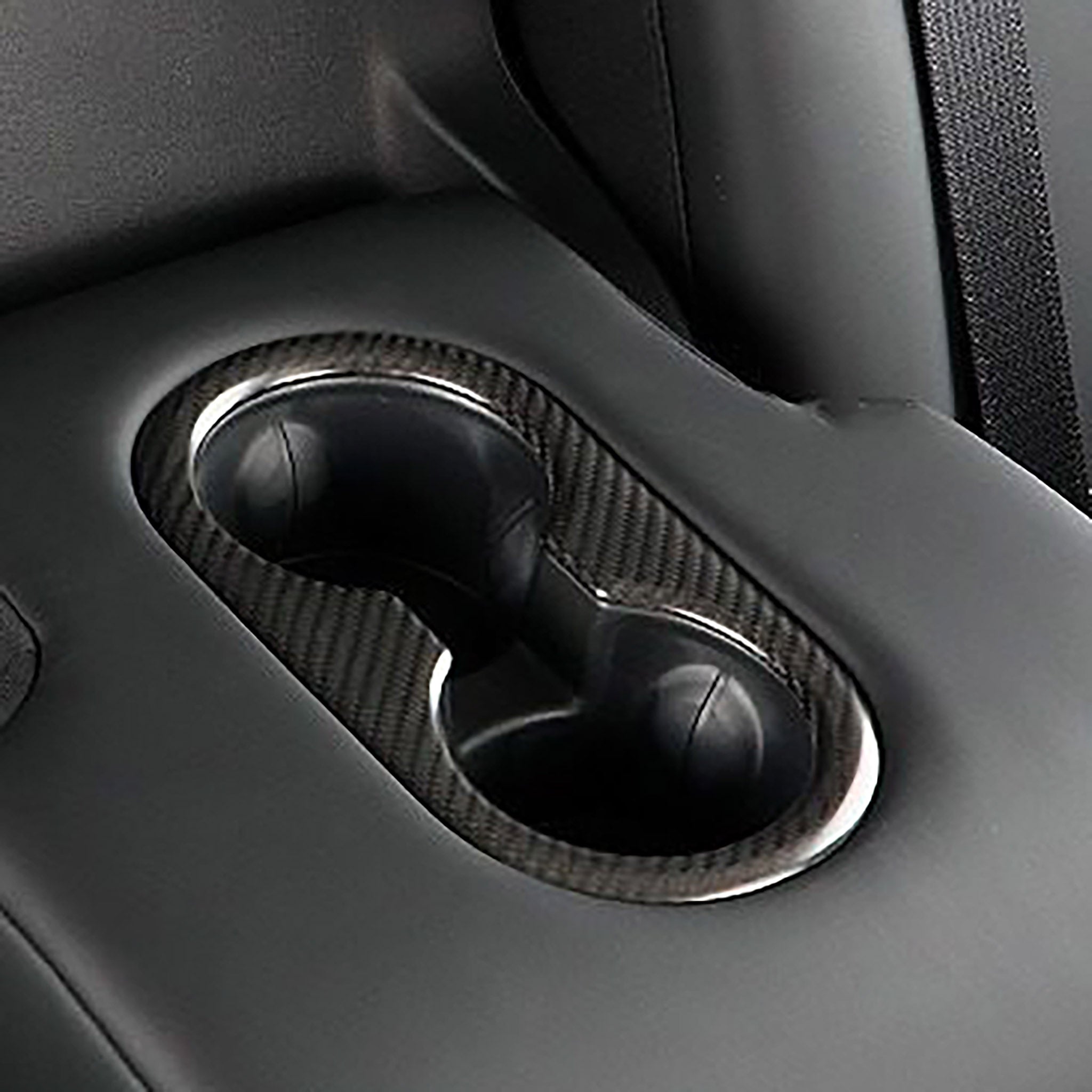 Premium Carbon Fiber Cup Holder Cover for Tesla Model 3 & Model Y - High Gloss Finish, Perfect Fit Accessories for Car Interior Upgrade - Ideal for Coffee, Drinks & Organizing Small Items While Driving
