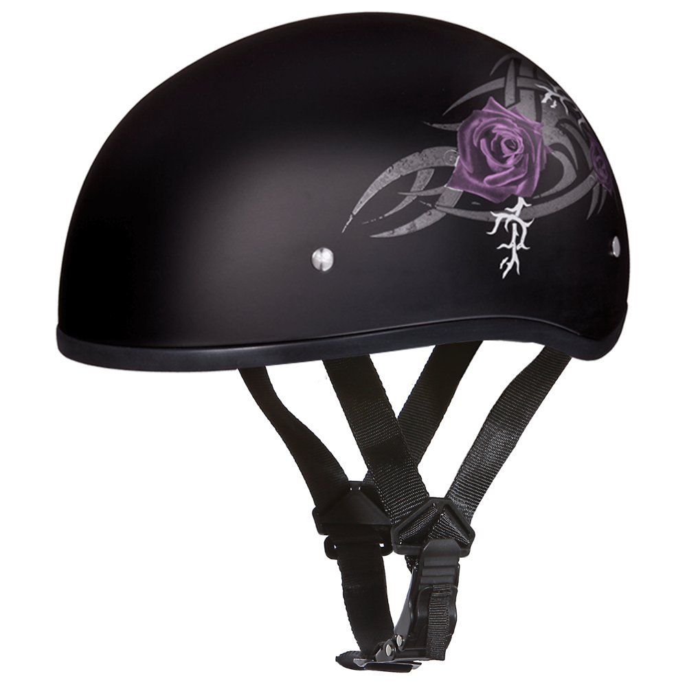 Daytona Helmets Half Skull Cap Motorcycle Helmet - DOT Approved for Safety, Lightweight & Comfortable Riding Gear - Perfect for Cruiser, Chopper & Street Bike Riders