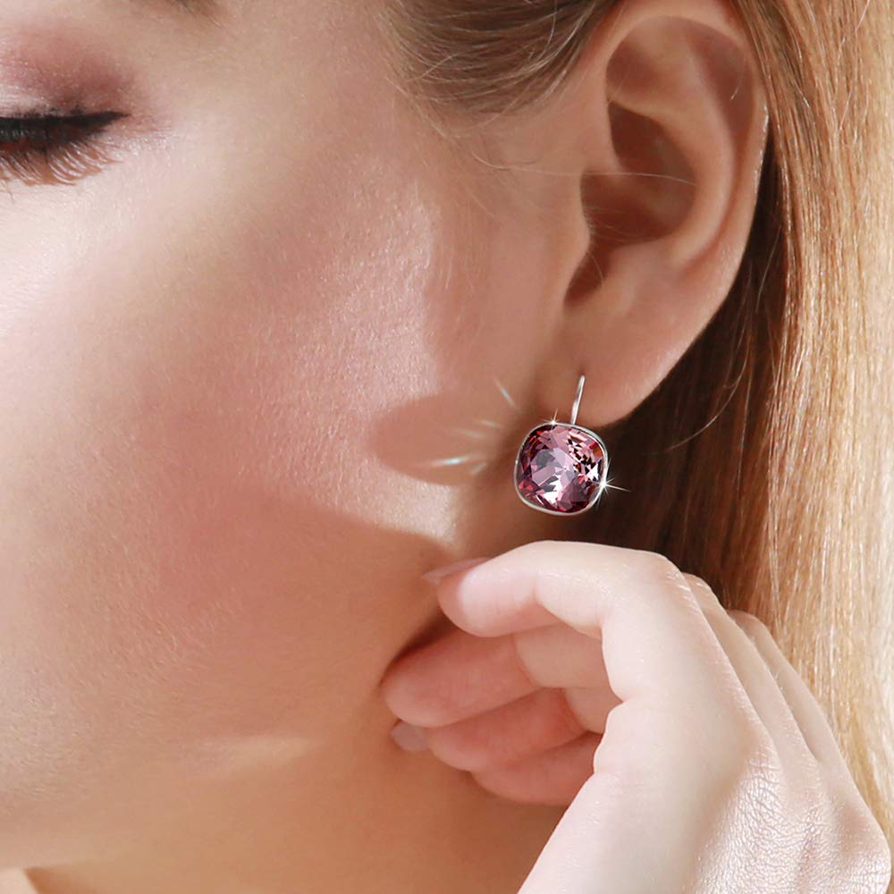 Xuping Fashion Women's Crystal Hoop Earrings - Elegant Dangle Drop Earrings for Party, Wedding & Everyday Wear