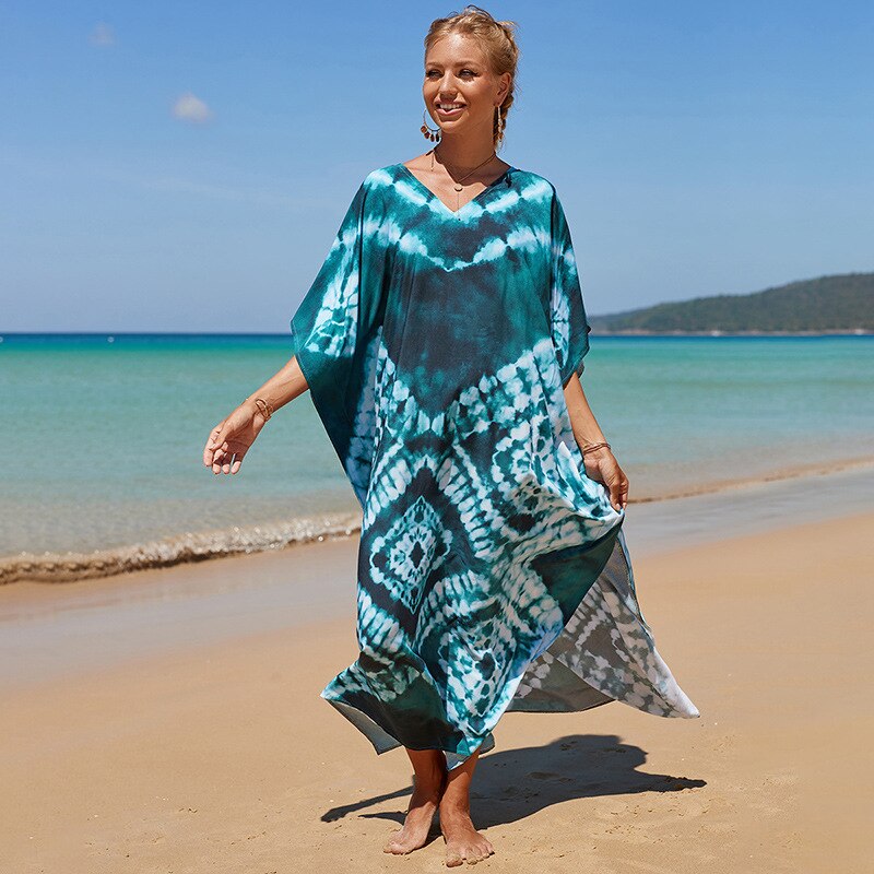 Bohemian Beach Dresses & Kaftans - Flowy Bikini Cover Ups, Maxi Robe for Women | Elegant Swimwear Coverup for Pool, Vacation & Summer Outfits